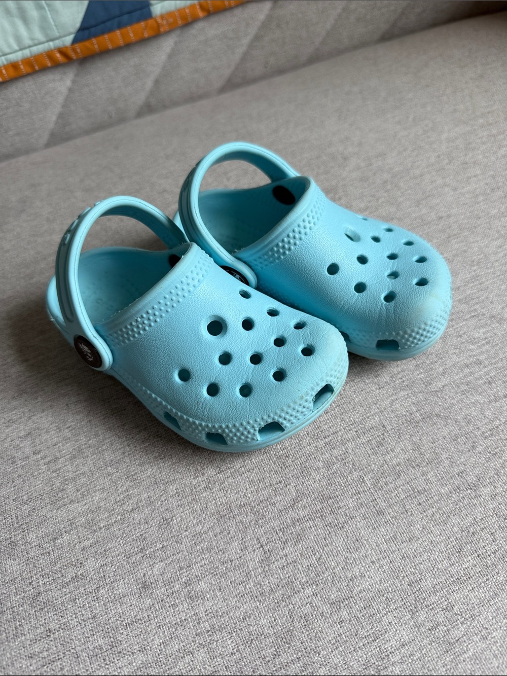 Light Blue Kids/Toddler Crocs with Rear Strap
